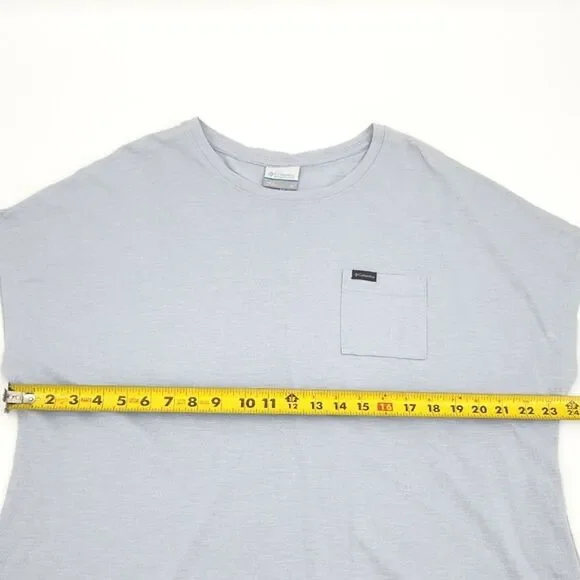 Columbia Cades Cape T-Shirt Tee Top Women Size 1X Light Blue Short Sleeve Pocket - Picture 6 of 7